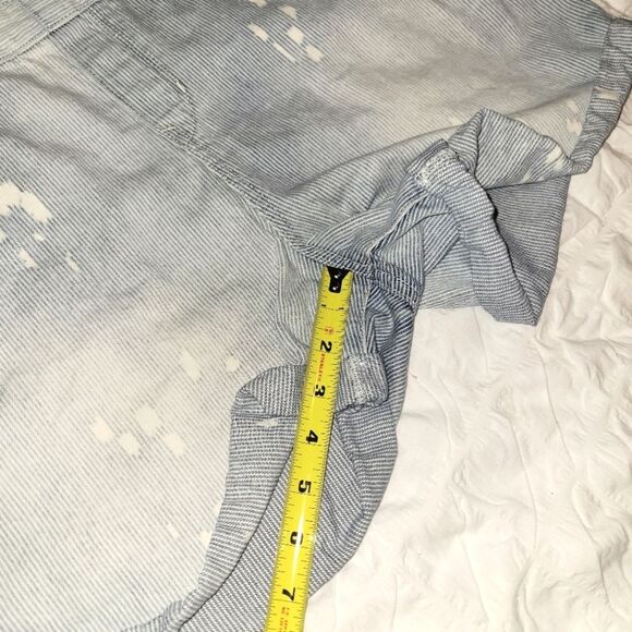 Old Navy Blue Striped Distressed Shortalls Large - Picture 8 of 14